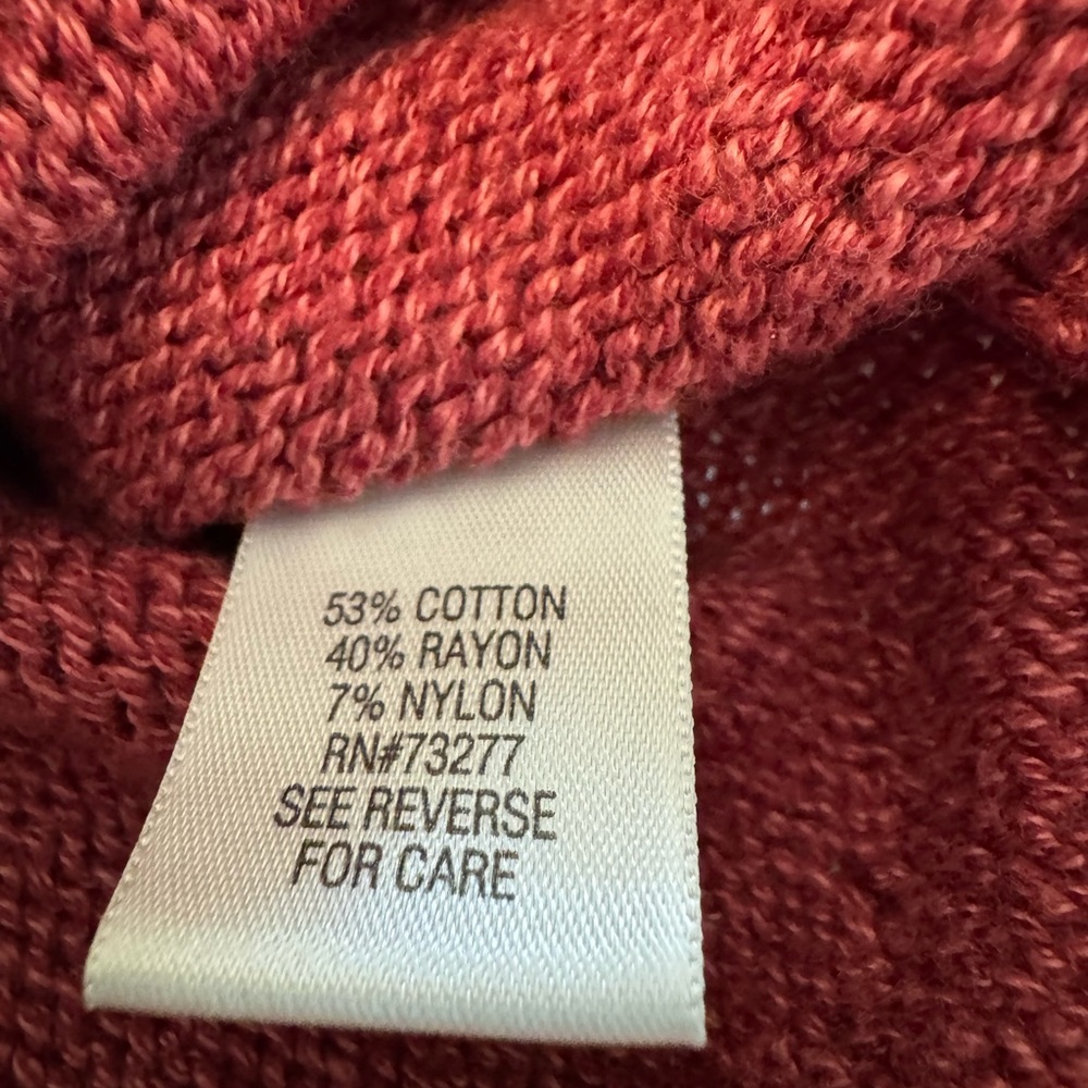 Croft & Barrow Textured Knit Tunic Sweater - Mauve Berry - 3/4 Raglan Sleeve XXL - Picture 6 of 9